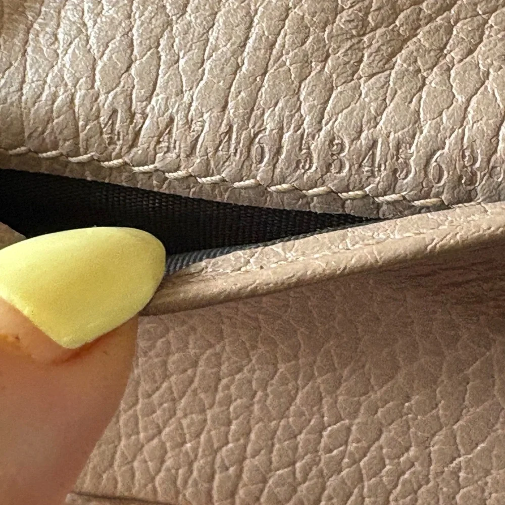 Gucci Taupe Pebbled Leather Wallet with Gold Double G - Picture 9 of 15